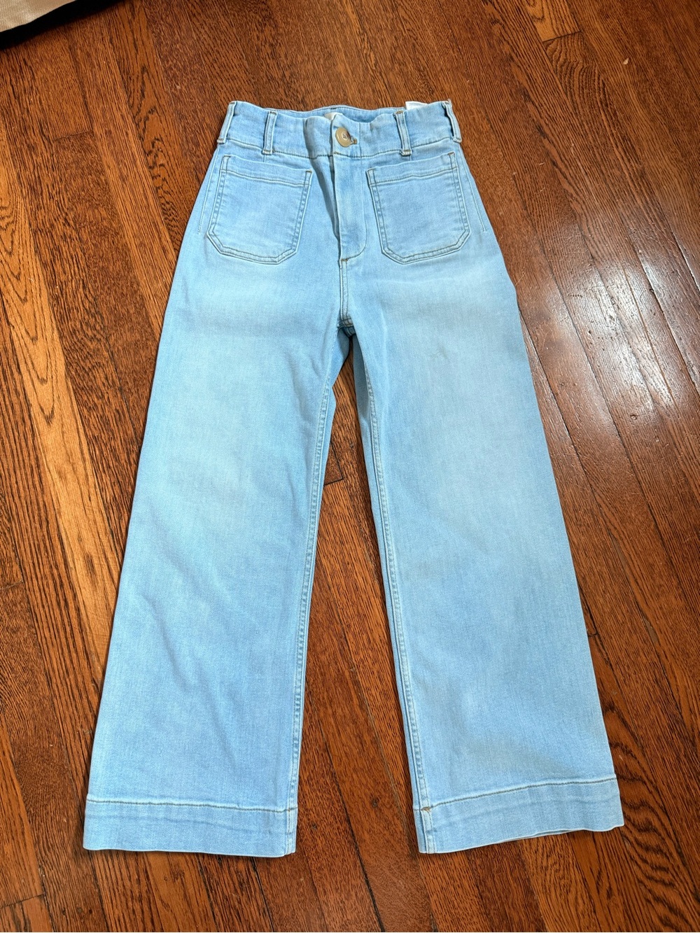Anthropologie The Collette Cropped Wide Leg Jeans Light Wash NWOT Size 26